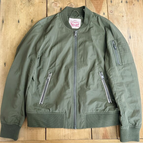 Levi’s Flight Bomber Jacket Women's XL Military‎ Green - Picture 4 of 12